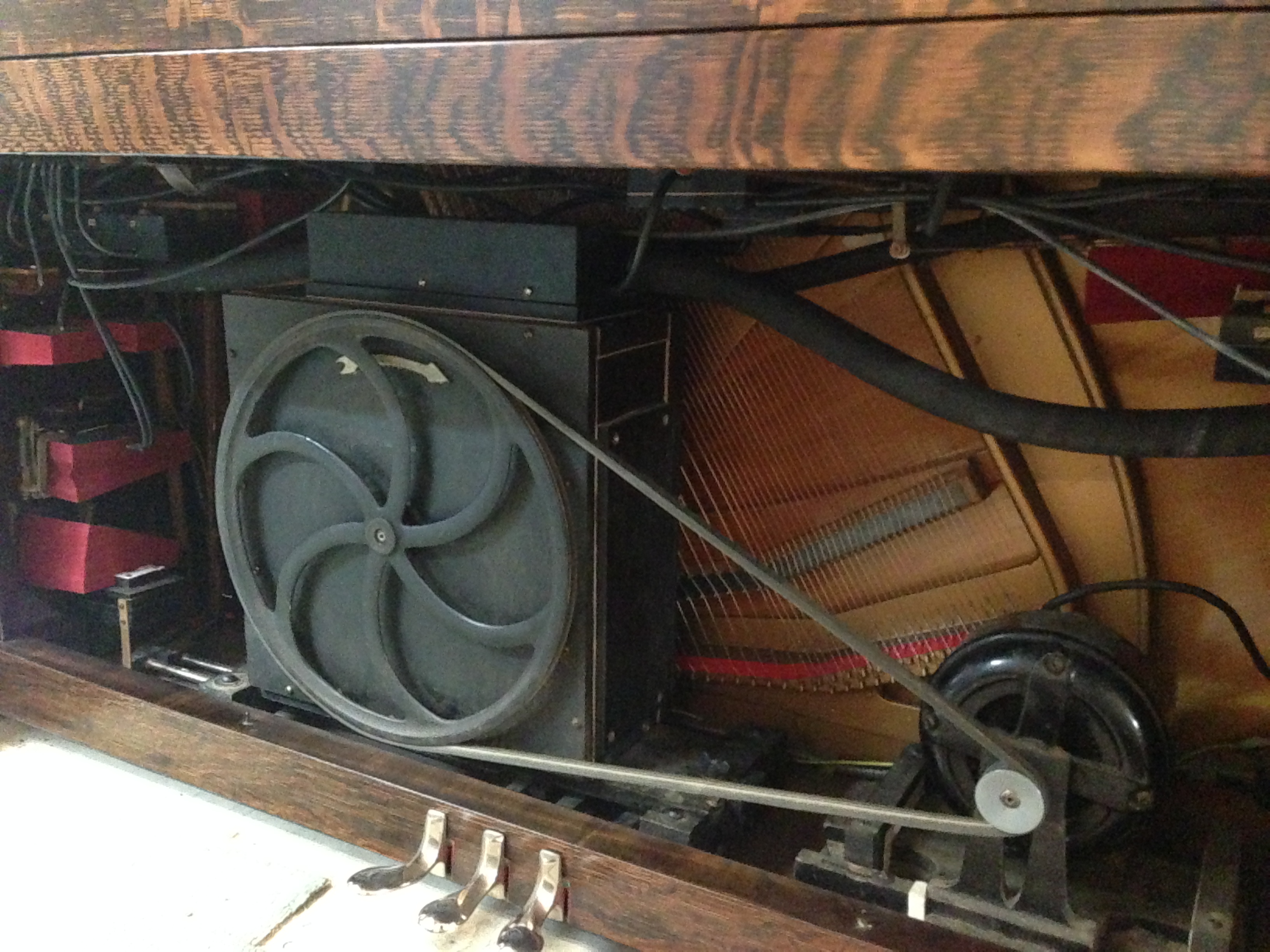 The lower half of the piano